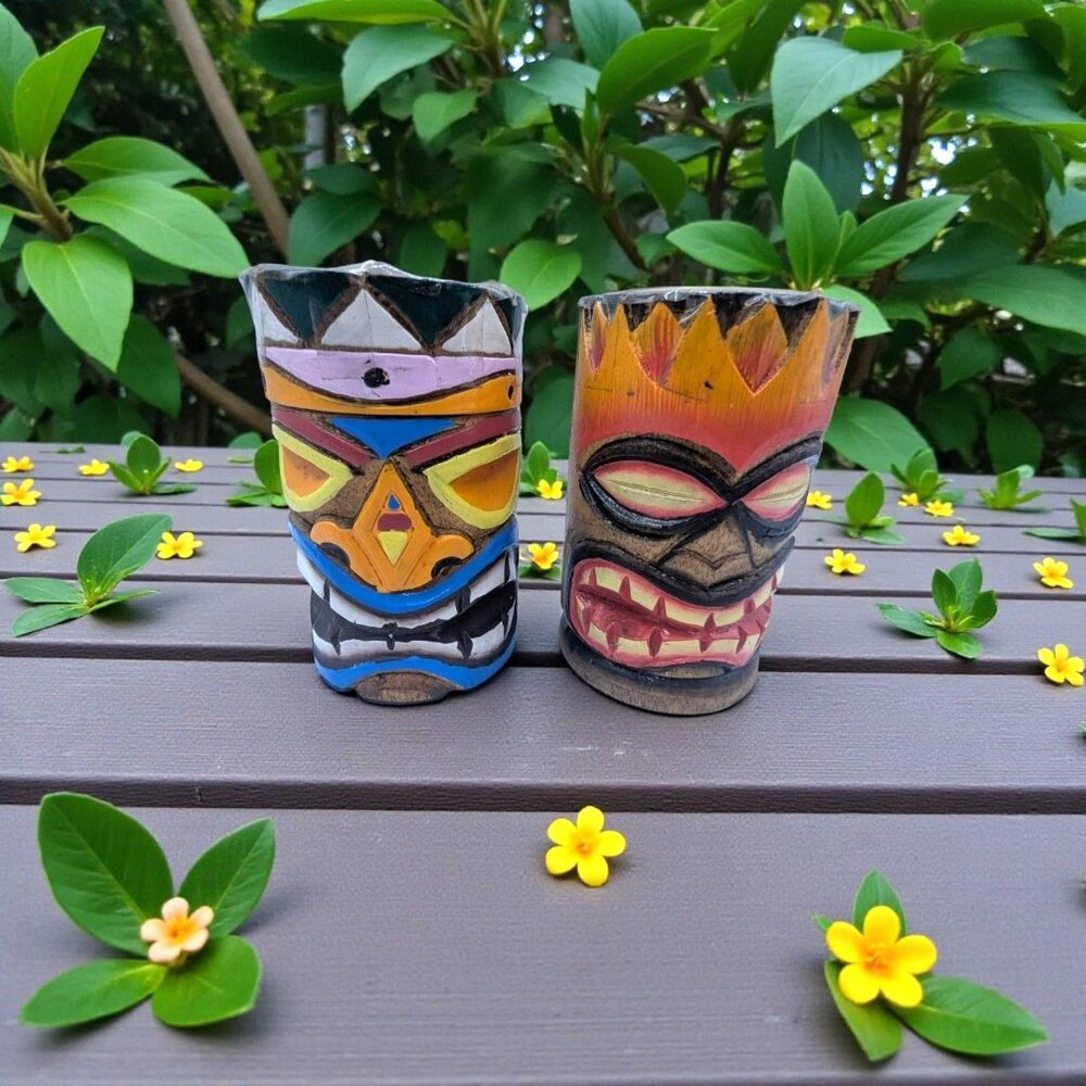 Set of Vtg NOS Tiki Wax Candles Tribal Design Aloha Party Totem